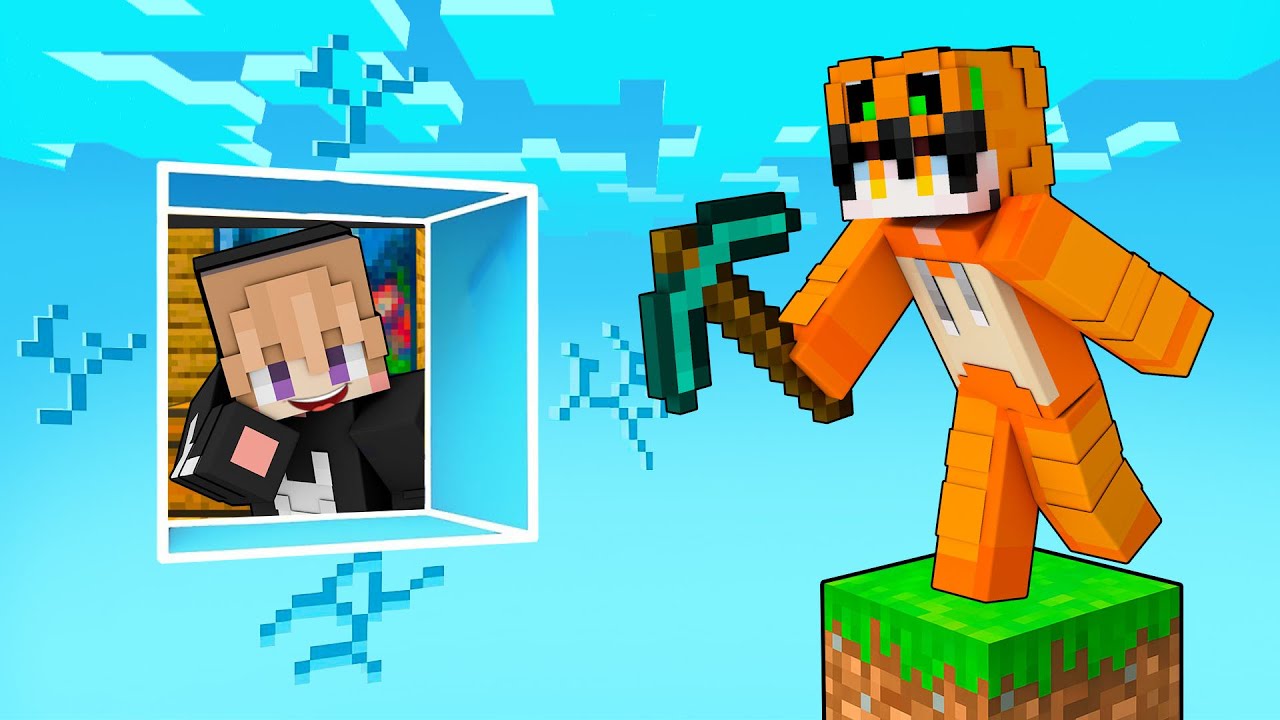 AKU MENJEBAK TEMANKU DI DUNIA SATU BLOCK PALSU DI MINECRAFT!!