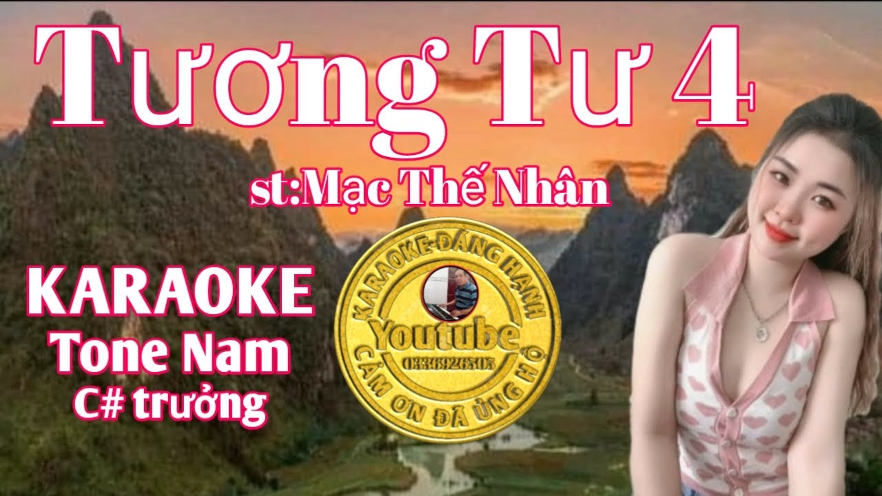 karaoke Tương Tư 4 Tone Nam ( Đô Thăng Trưởng ) Nhạc Sống