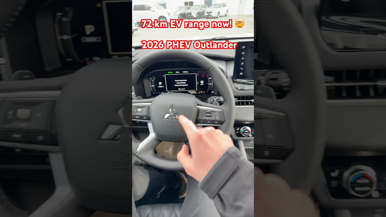 Запас хода на электротяге 72 км! 2026 PHEV Outlander #shorts #mitsubishi #mrmitsubishi #phev #mrm...