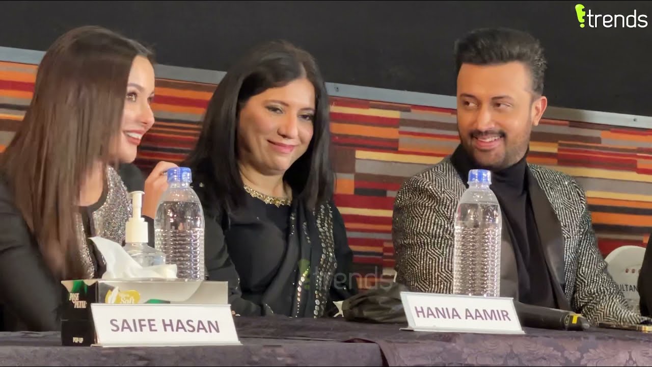 Sang-E-Mah Press Conference featuring Atif Aslam, Hania Amir & Kubra Khan