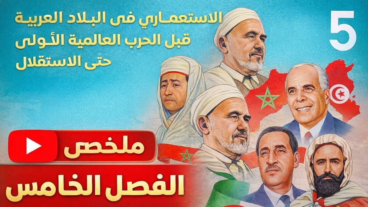 حل بنك الاسئلة الفصل الخامس لكتاب الامتحان تاريخ الصف الثالث ثانوي 