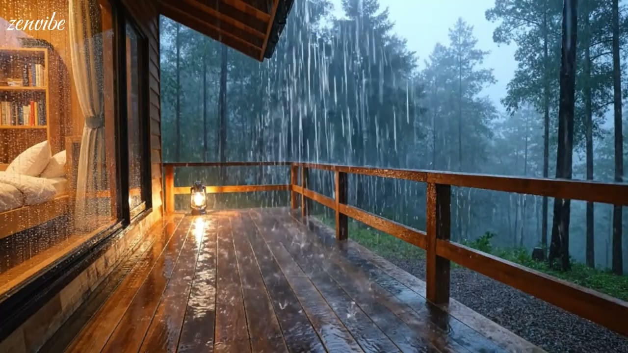 Midnight Rain Ambience  ASMR for Relaxation and S
