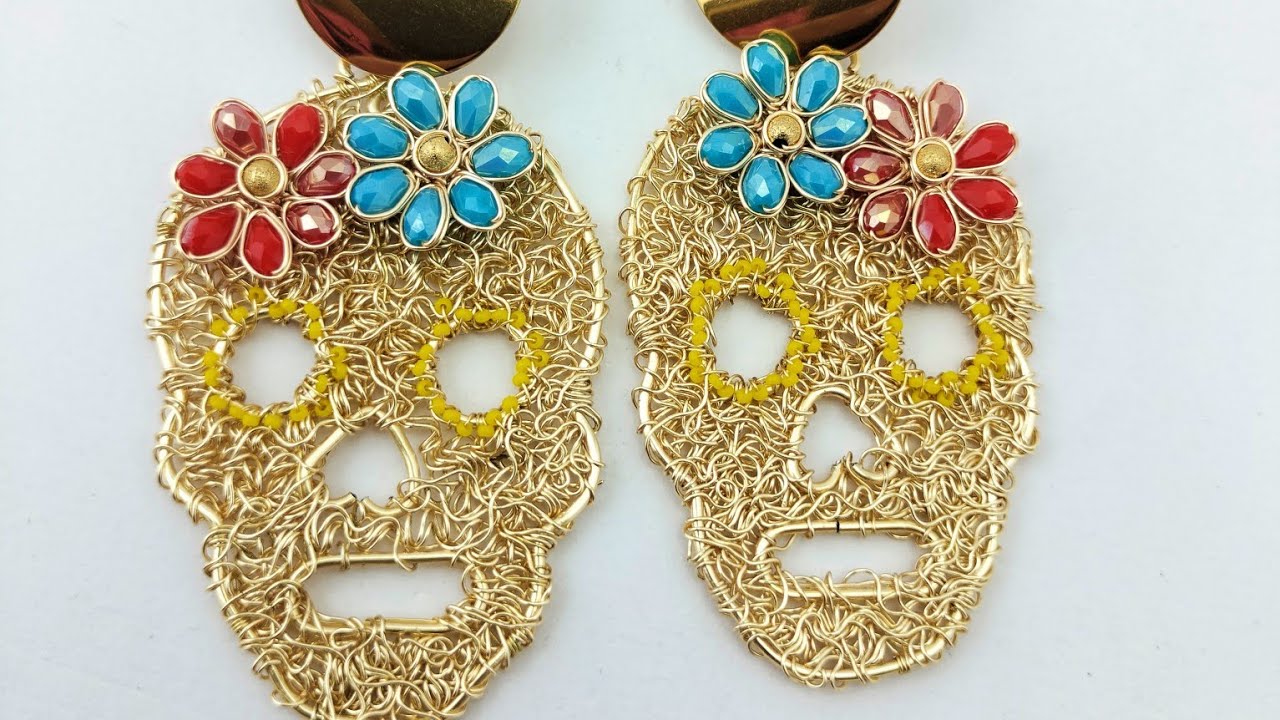 cómo hacer #aretes de #catrina con #alambrismo //día de muertos