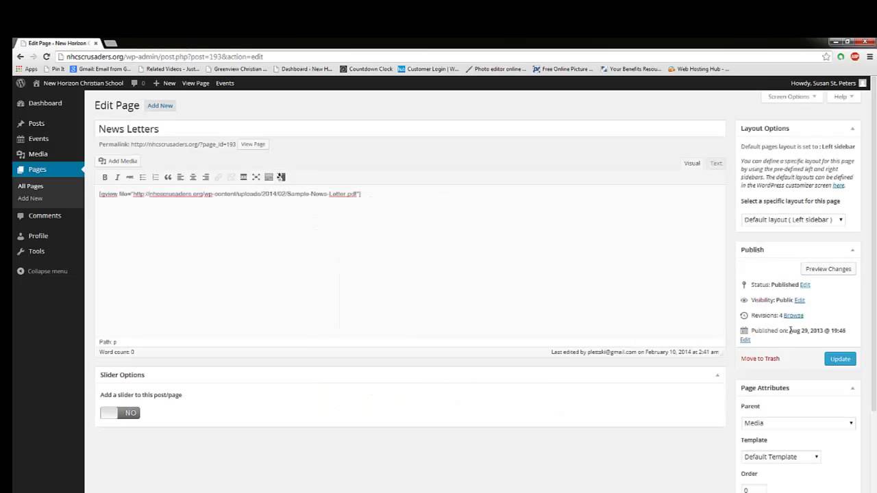 Adding a pdf file to a Wordpress site (google doc embedder)