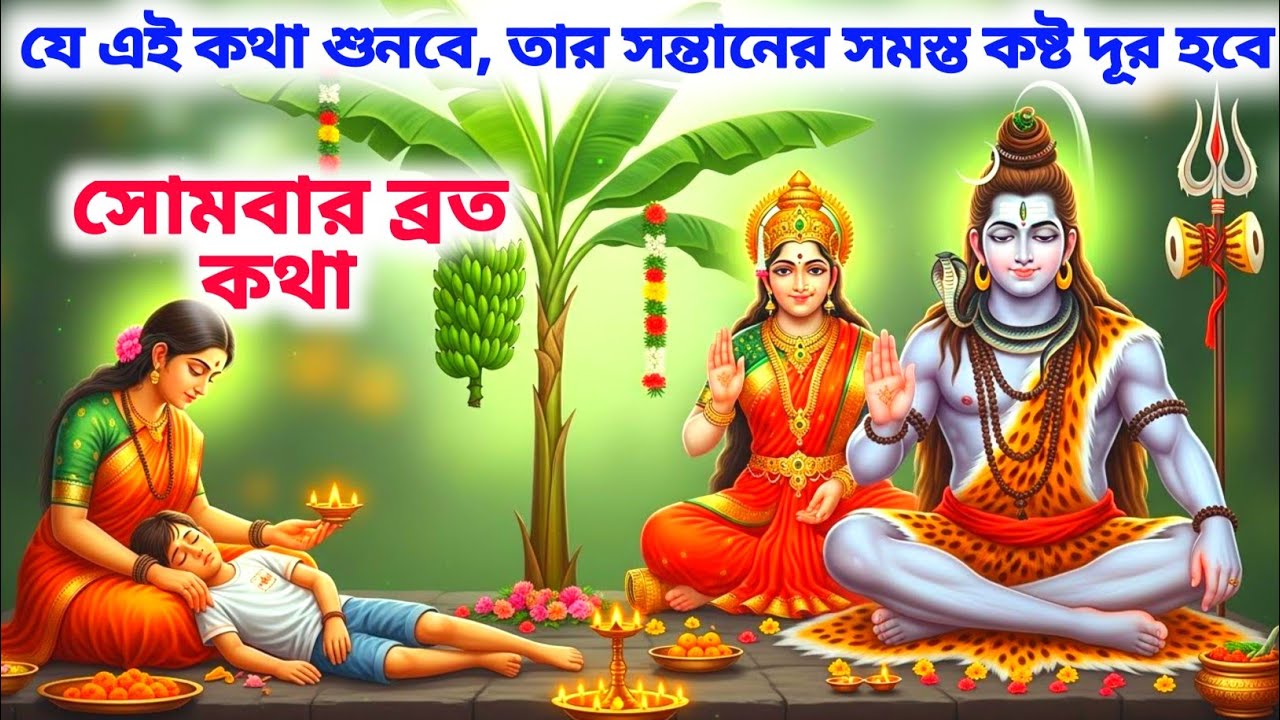 সোমবার ব্রতকথা | Somvar Vrat Katha Bangla | Bhakti story Bangla| Bhakti story video 