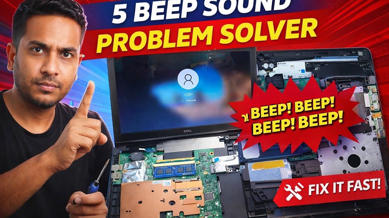 Dell 3542 laptop 5 sound problem/how to solve 5 beep sound in Dell laptop