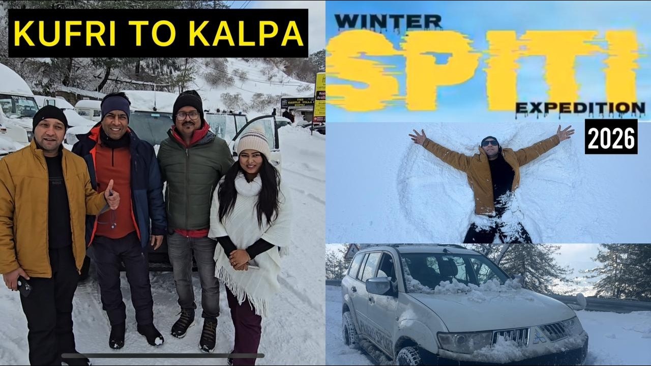KUFRI-SHIMLA TO KALPA in Heavy Snow ! All Vehciles Stuck in Snow ! Winter Spiti Expedition Day 2