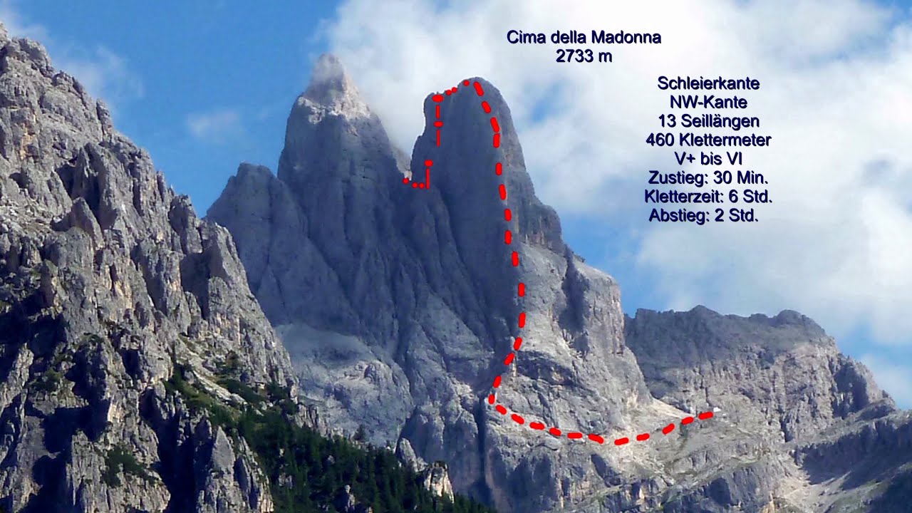 Schleierkante - Spigolo del velo - Cima della Madonna - Dolomiten