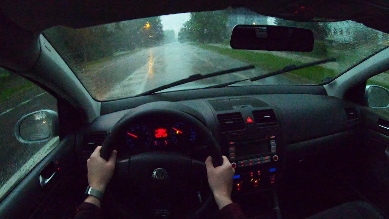Volkswagen Golf 5 (2006) - 4K POV Test Drive in Heavy Rain