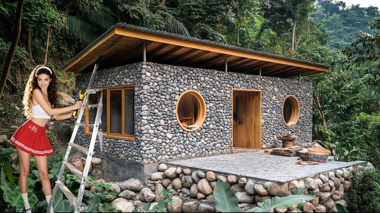 Man renovated an old hous for $5,000！Build a stone wall and fill it with soil!