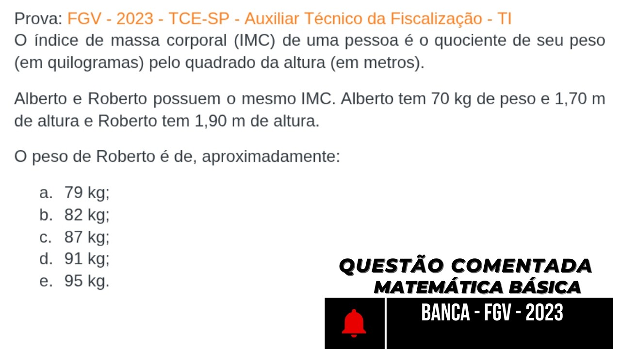 BANCA FGV Questão de Matemática Básica Resolvida Passo a Passo  Concursos 2023