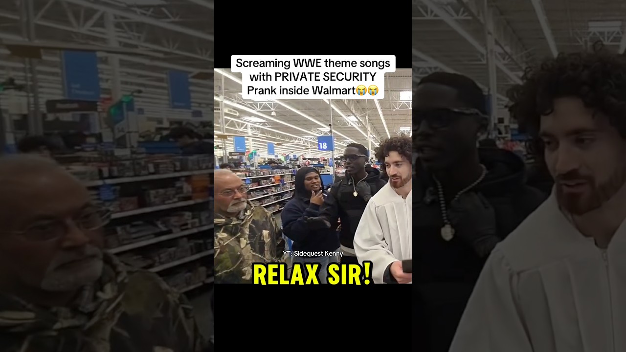 Security wasn&rsquo;t having it😭😭 #kennyhoopz #prank #wwe #security #walmart