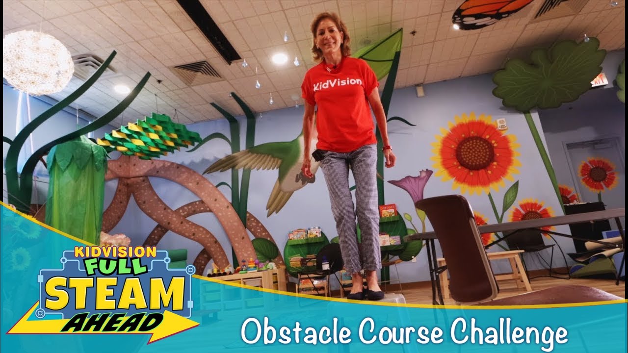 Obstacle Course Challenge with ENGINEERING (1-minute) | KidVision Full STEAM Ahead