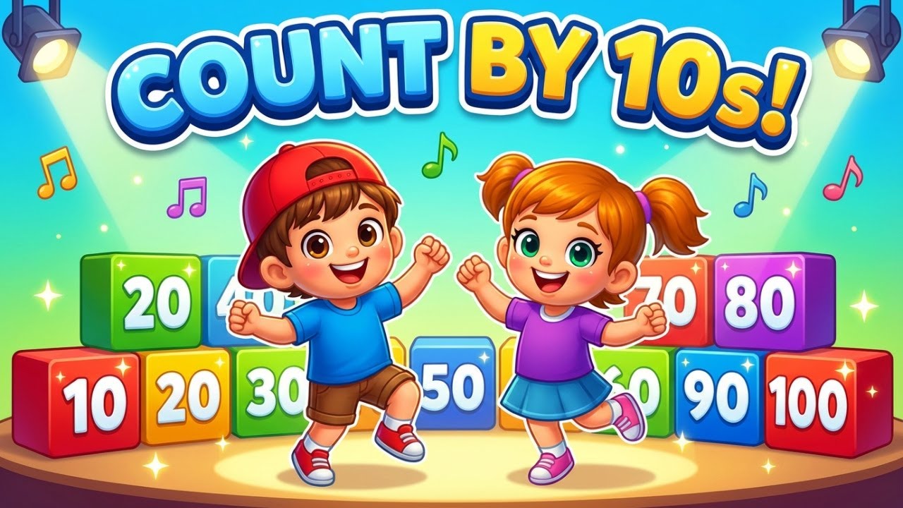 Tens Counting Song | Learn Numbers 10-100 | Dancing Numbers Cartoon