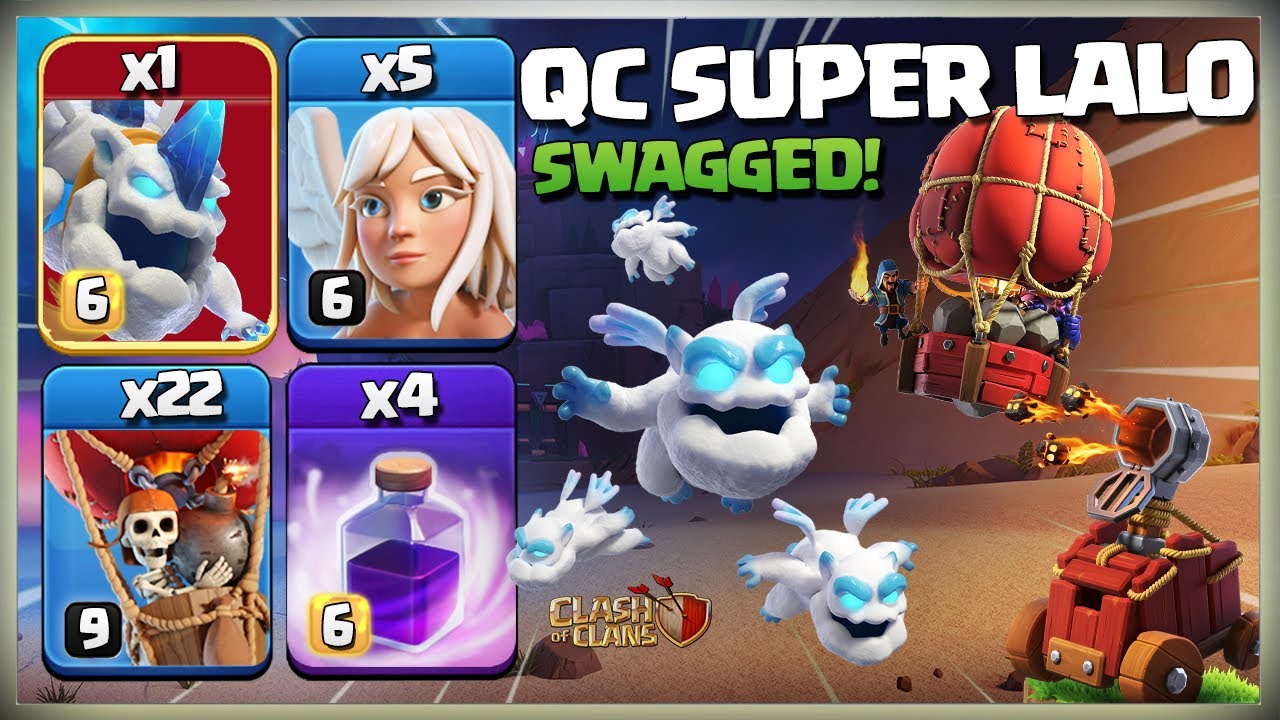 How to use Ice Hound | Th13 Ice Hound Attack Strategy | Th13 Super LaLo | Th13 Queen Charge LaLo coc