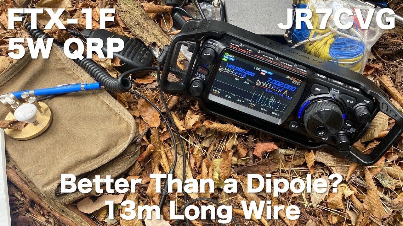 ダイポールより飛ぶ？13m長ロングワイヤー / FTX-1F QRP 5Watts / 13m Long Wire Wins?! Dipole vs Long Wire / Morse Code