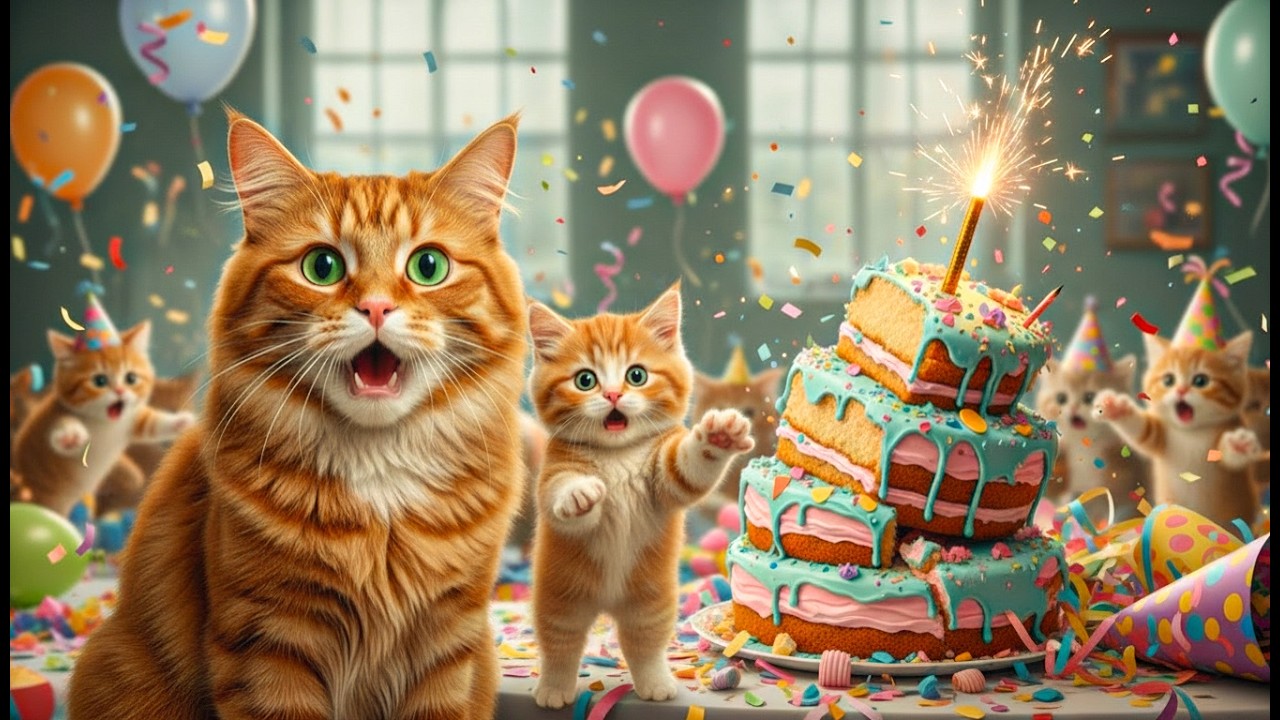 The Surprise Birthday Party 🎉🐾 | A Mama Cat Story That Will Make You Cry