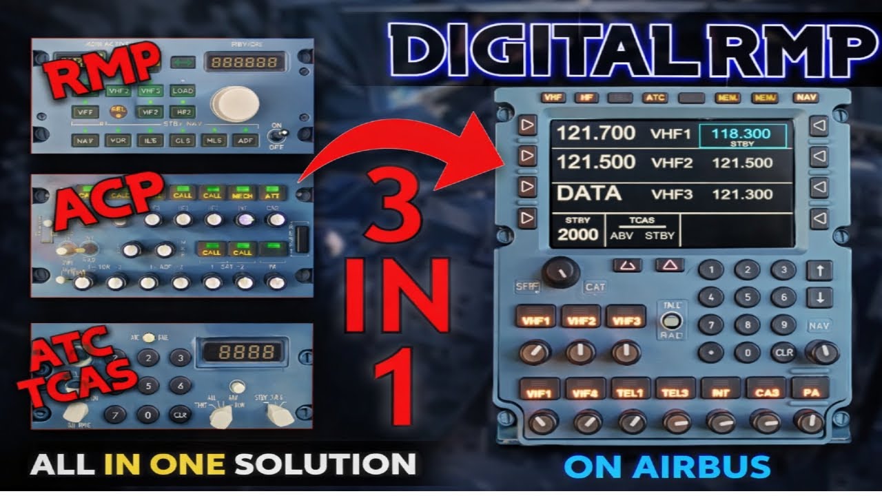 RMP DIGITAL= RMP + ACP + ATC+TCAS CONTROL PANEL ON AIRBUS A320 | DRAIMS #airbusa320