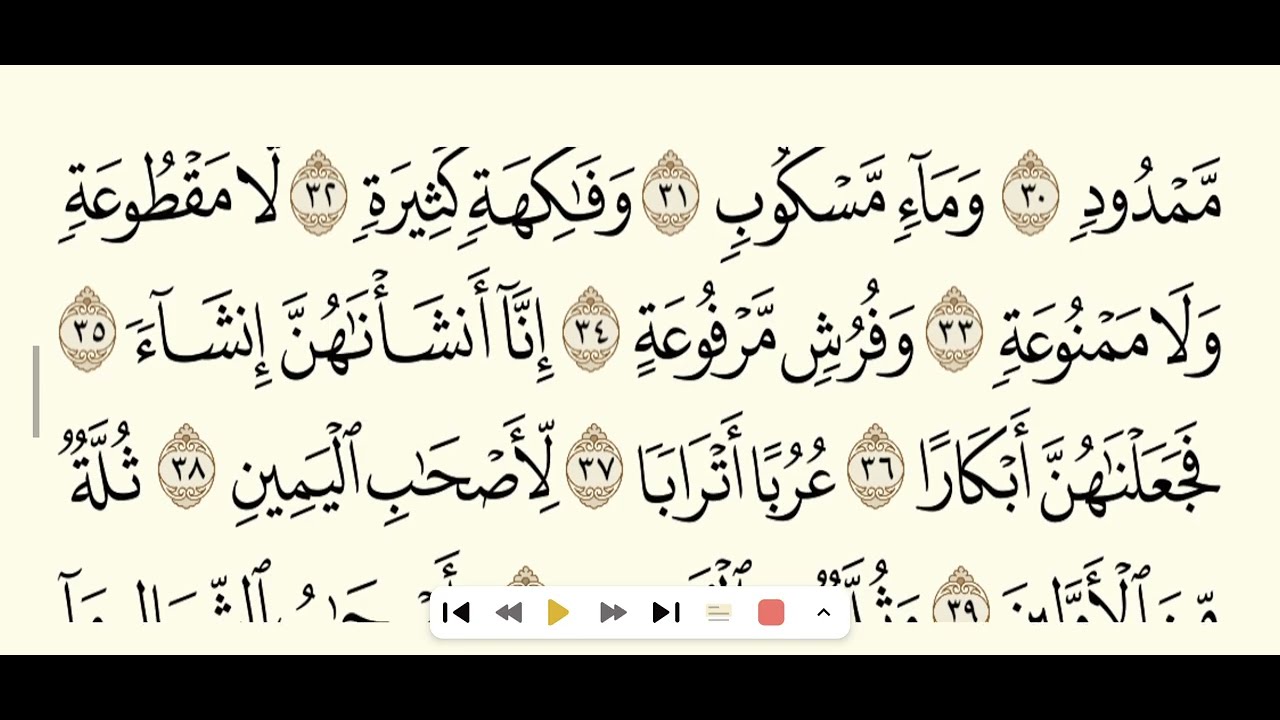  سورة الواقعة Surah Al-Waqiah #quran #المصحف #islamicrecitation #allah #islamicprayer 