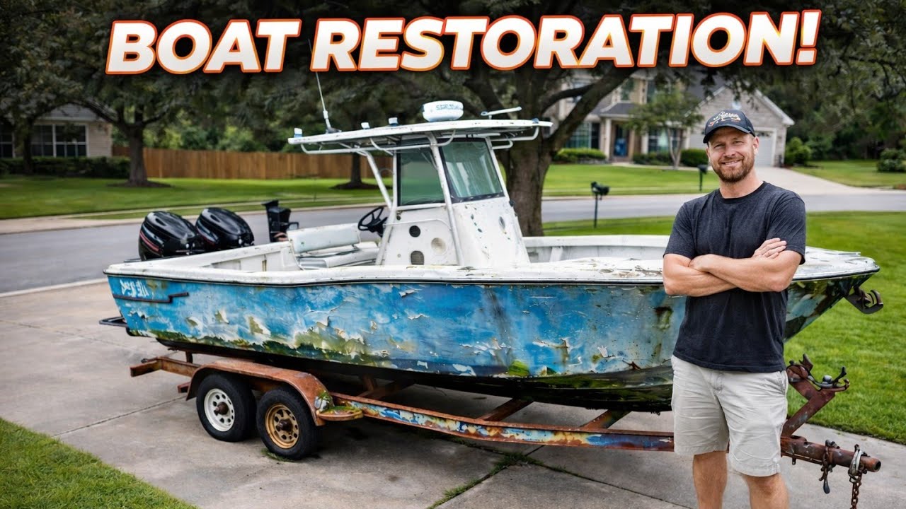 Full 25ft Center Console Boat Restoration - Extreme Before & After