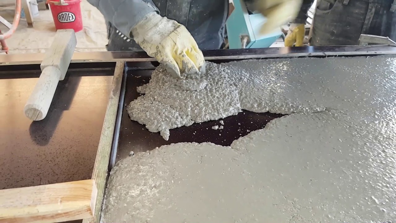 Herstellung einer dünnen Tischplatte aus Beton