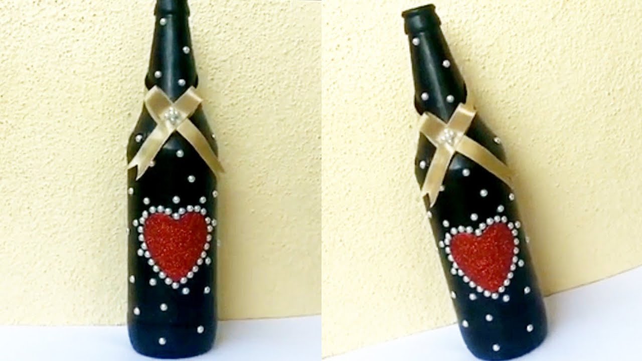 Easy Glass Bottle Decoration Ideas | DIY | Simple Bottle Art