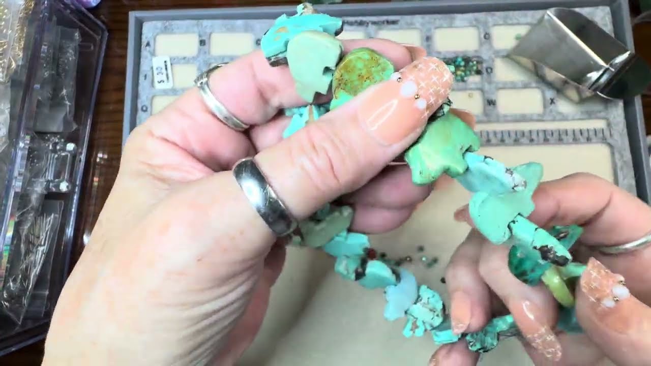 Let’s make a genuine turquoise bracelet & earring set 🌹🦋