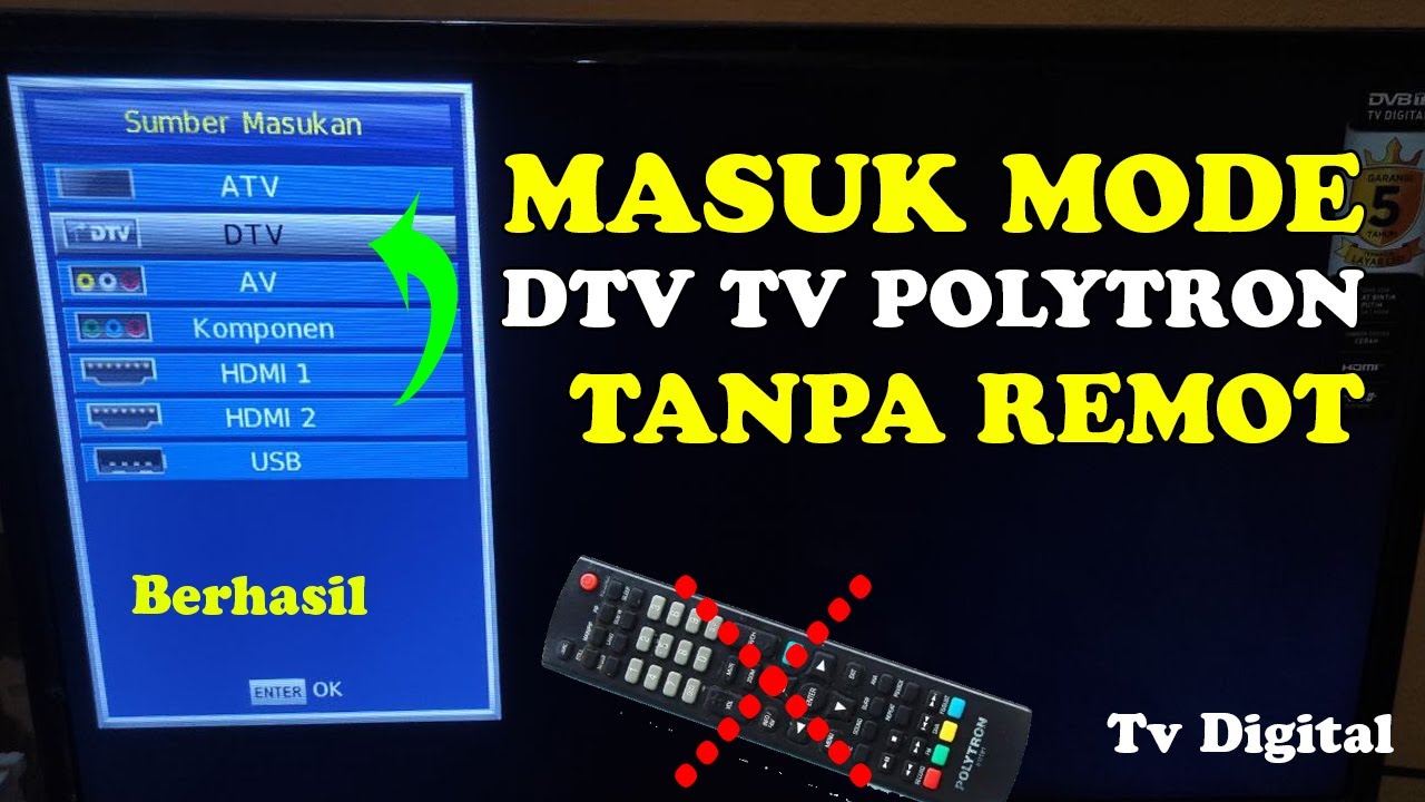 TANPA REMOTE ! CARA MASUK MODE DTV TV LED✅