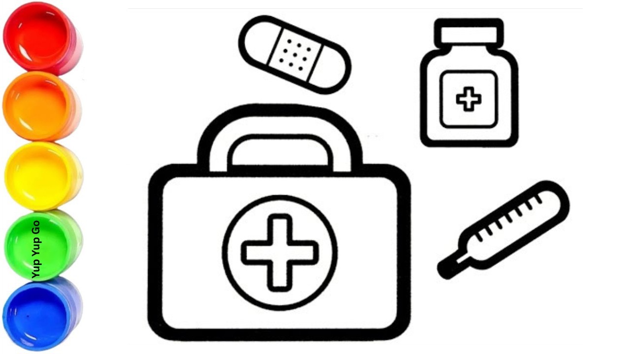 👩‍⚕️🎨 Рисование набора доктора и лекарств для детей | Веселое обучение рисованию ✏️💊 | Детские пе...
