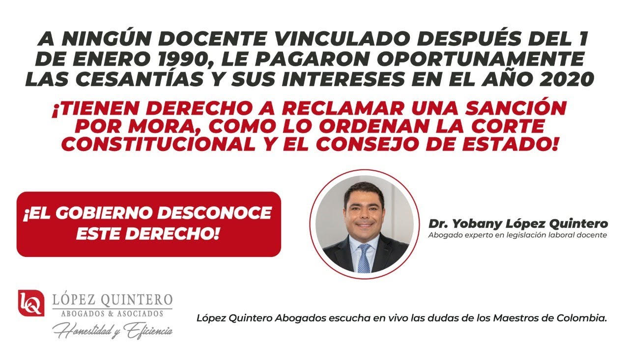 Sanción por mora, docentes vinculados después del 1 de enero de 1990