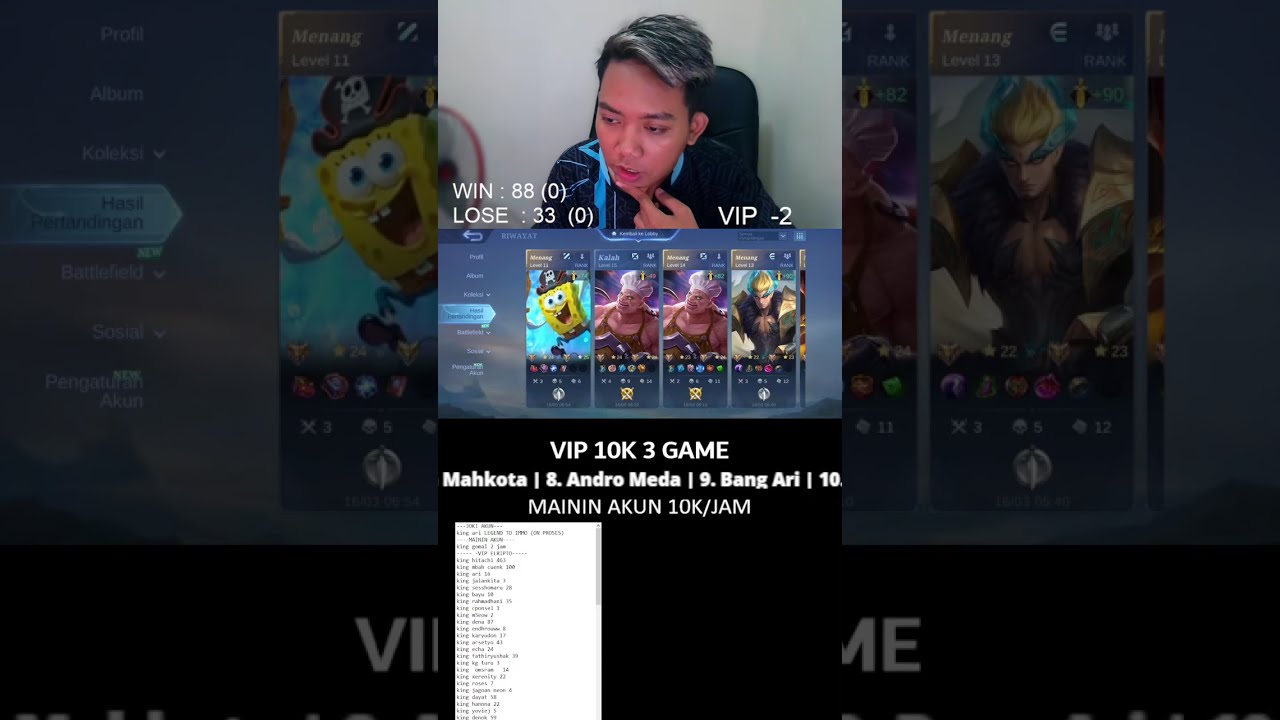 🔴LIVE  MOBILE LEGENDS day 3 joki ke MYTHIC IMMORTAL  #mobilelegends #mlbb #shorts #mabarvip