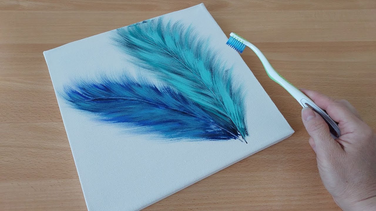 Feather drawing | Feather painting with Toothbrush | How to paint feather | DeOli art