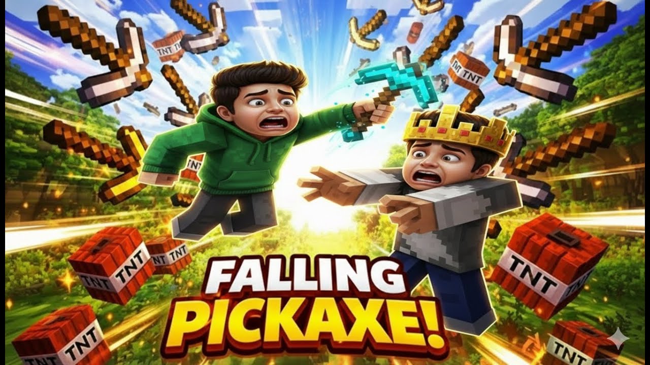 Minecraft but 😱 Falling Pickaxe Tnt #shorts  #live