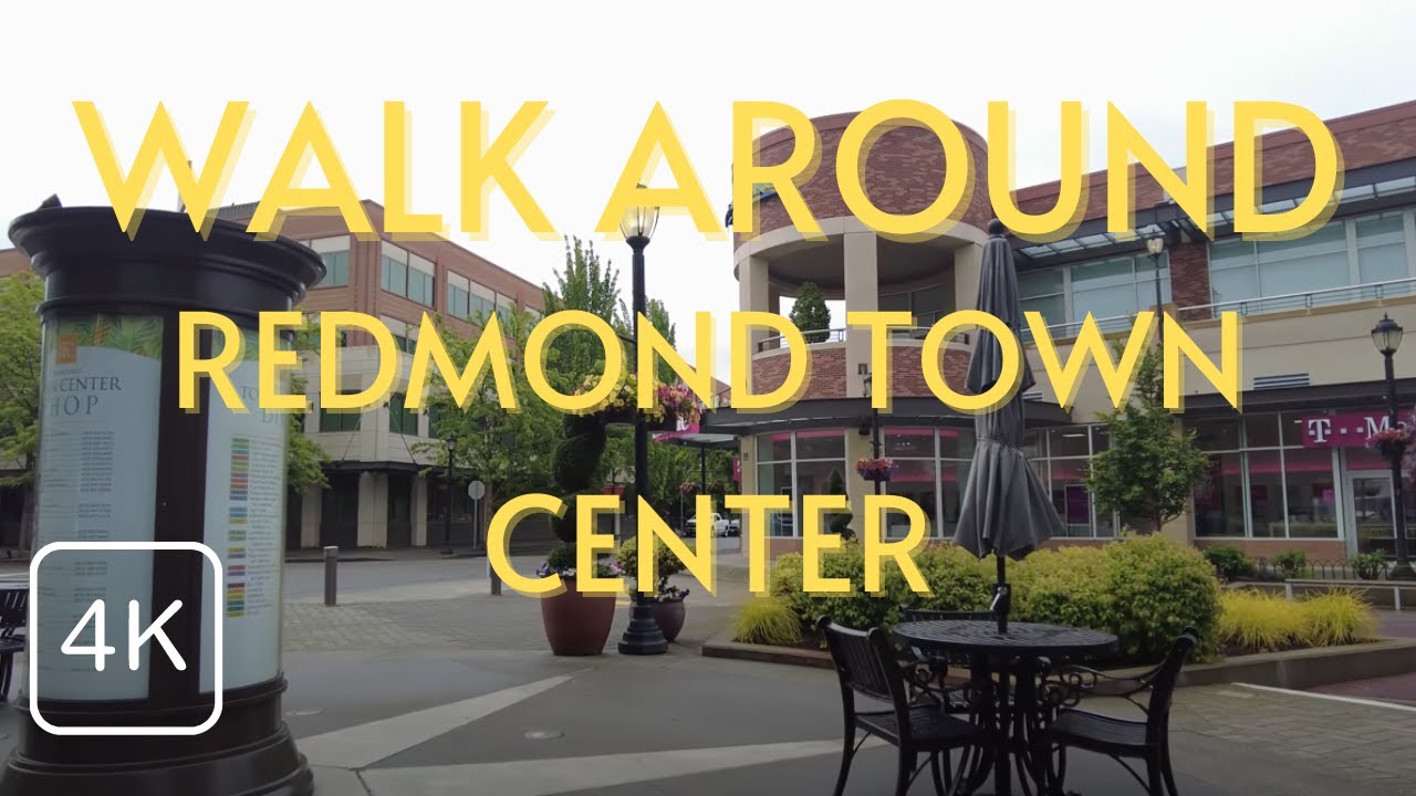 4K Walking Tour of Redmond Town Center in Redmond WA Washington USA 2021
