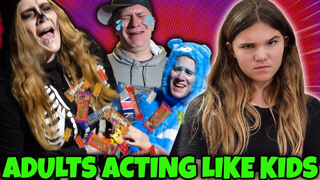 Adults Acting Like Kids On Halloween With @MyTwoEarthlings  (Skit)