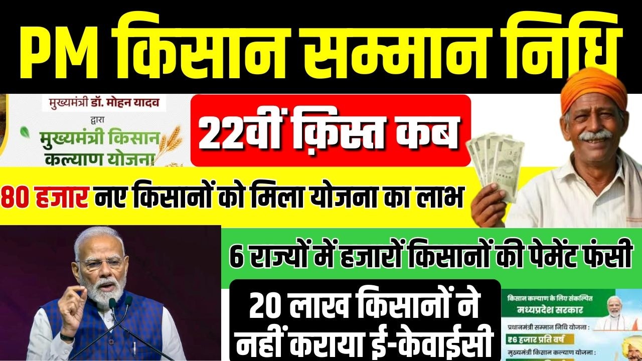 PM किसान सम्मान निधि 22वीं क़िस्त कब मिलेगी? | 20 लाख किसानों ने नहीं कराया ई-केवाईसी | Update