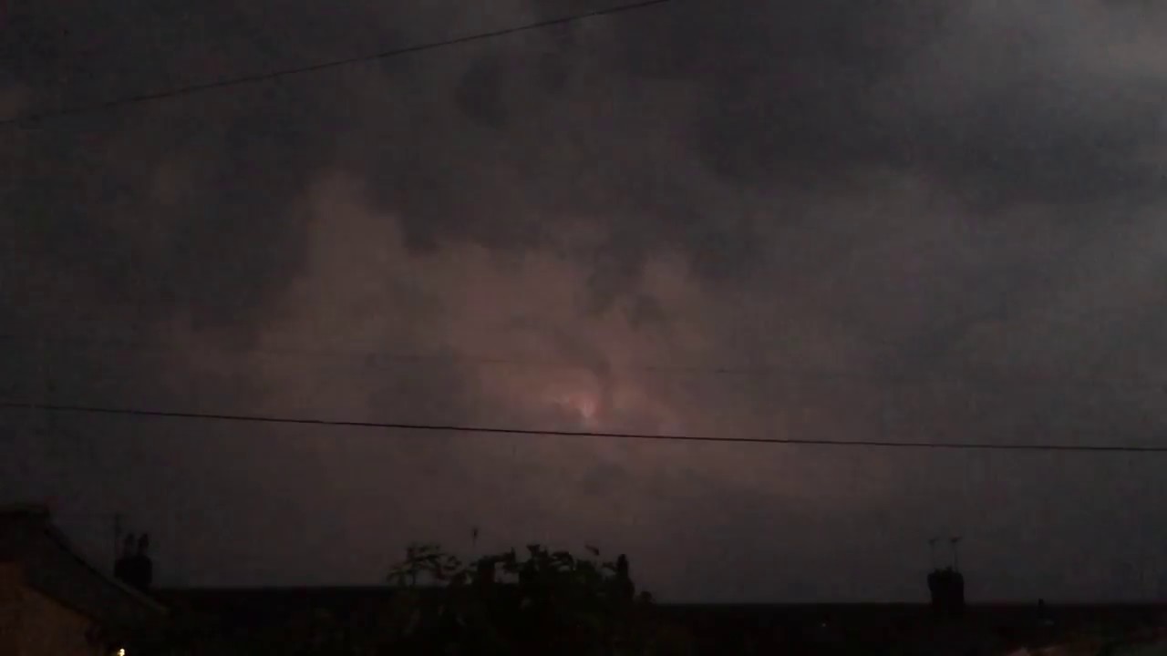 Crazy dark clouds/lightning over Scotland