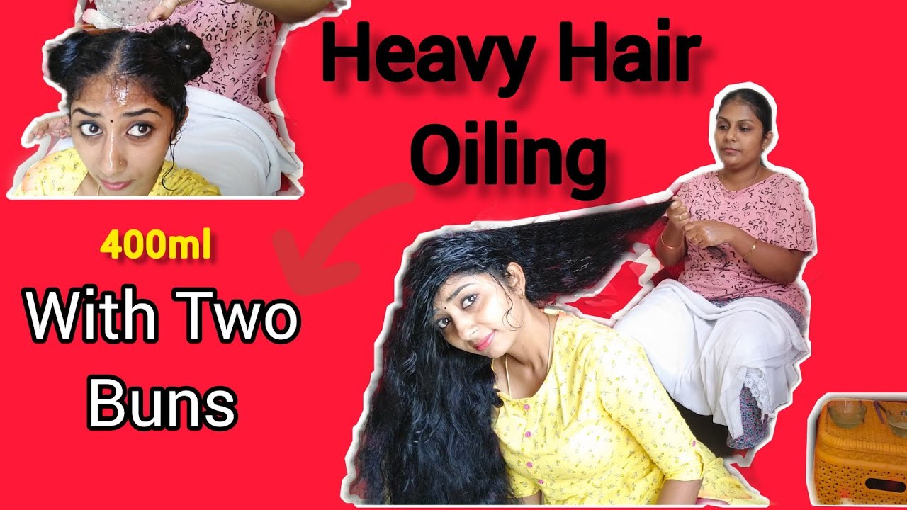 Hair oiling with buns| Hair pulling | Heavy hair oiling Atrocities| sister's love | @SharmysVlogs