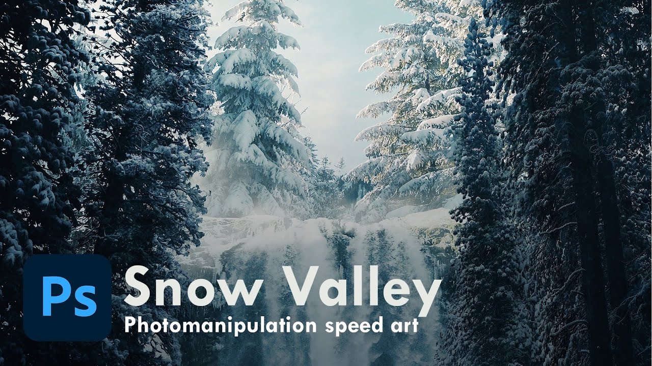 Snow Valley | A Winter Photoshop Challenge Speed art