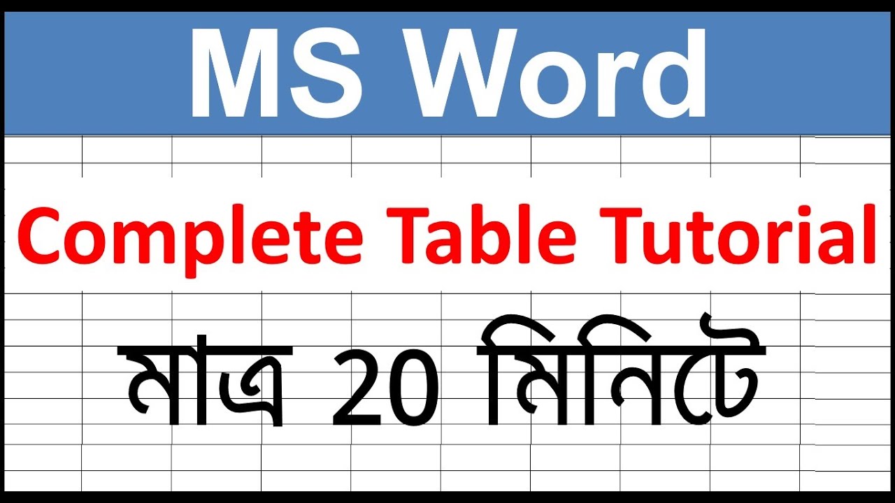 Ms Word Table Full Tutorial | Complete Table Tutorial in Ms Word