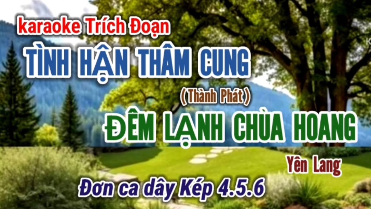 Karaoke Trích Đoạn   TÌNH HẬN THÂM CUNG  -  ĐÊM LẠNH CHÙA HOANG  - Đơn ca dây Kép 4.5.6 