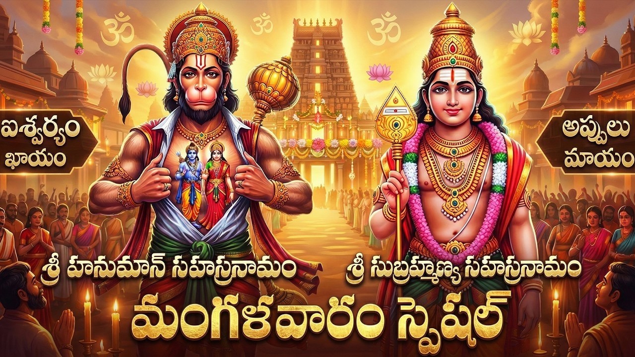 ఈ స్తోత్రాలు వింటే భయం పోయి  ధైర్యం, విజయం లభిస్తాయి | Hanuman & Subramanya Sahasranamam | Hanuman