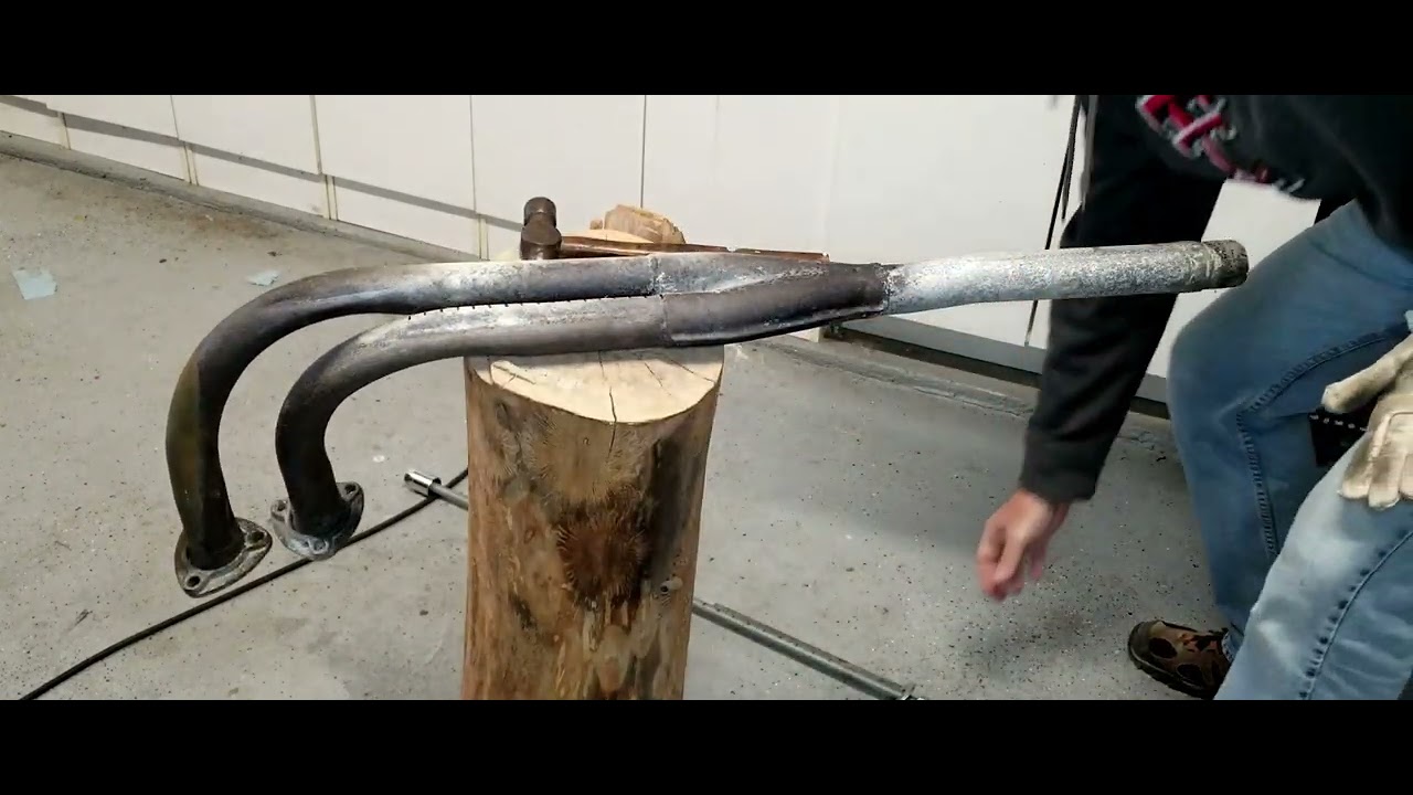 Pipe Dent Removal - Fixing partially flattened Exhaust Down Pipe on 1977 MGB