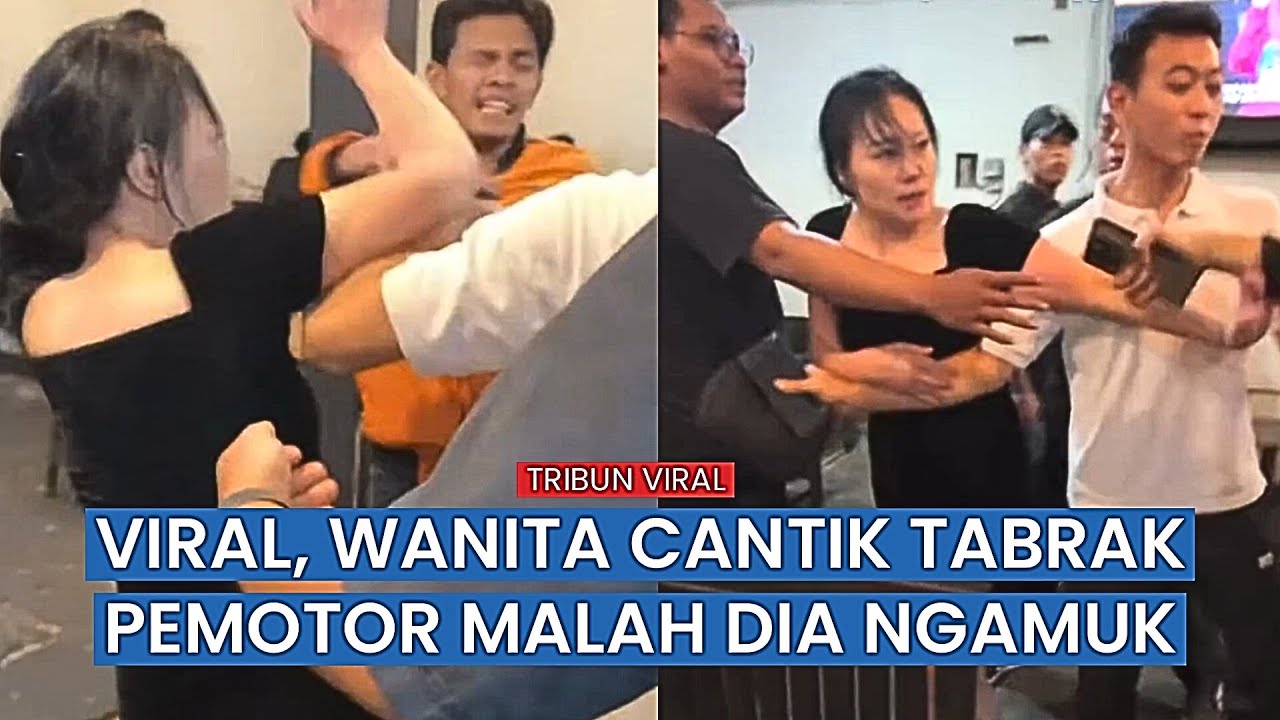 Viral, Wanita ini Ngamuk Usai Tabrak Motor di Depan Burjo Kalibanteng Semarang