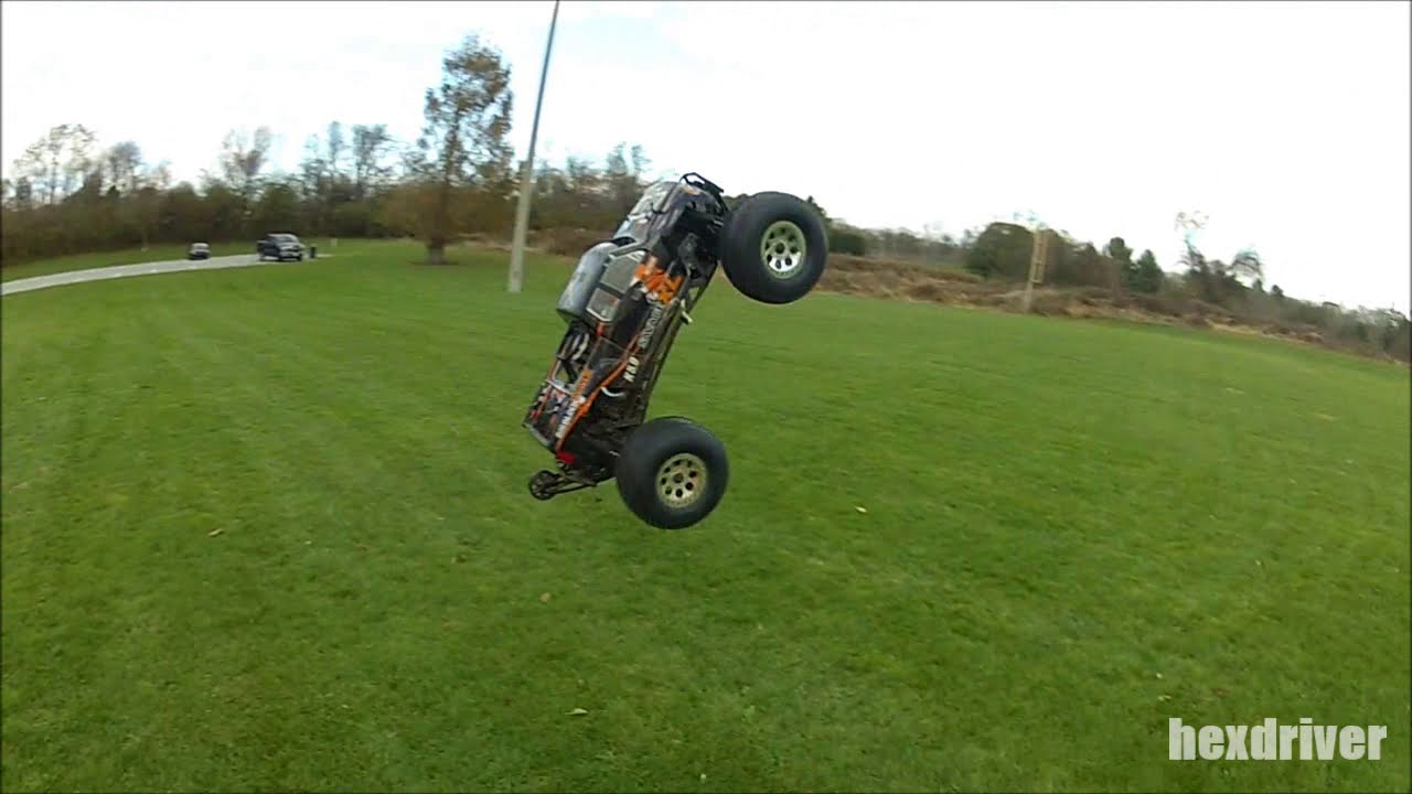 Hpi Savage XL 5.9 Offroad running, Grass, Dirt, Gravel, Jumping, Onboard.