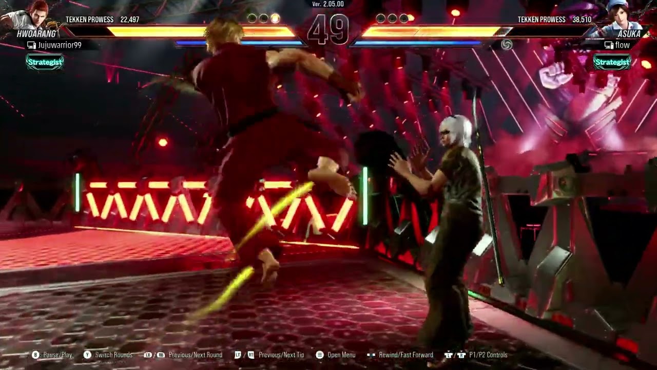 Tekken Tuesdays: me, Jujuwarrior99 (Hwoarang, as Ken) vs. flow (Asuka)