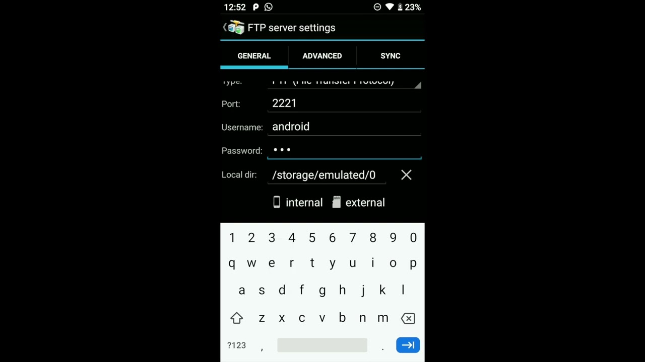 Android to Android file transfer with WiFi FTP Server
