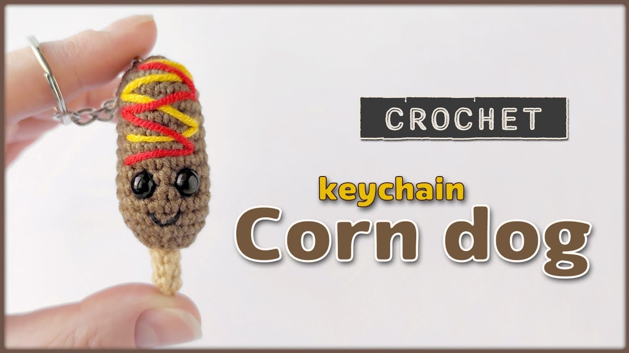 Crochet Corn Dog Keychain | Cute Amigurumi Food Crochet Tutorial