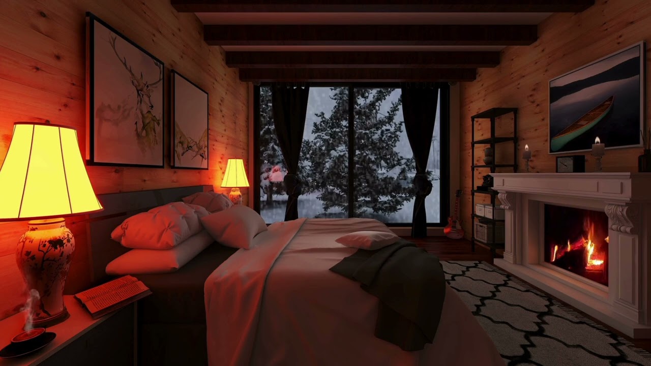 세찬 눈보라와 아늑한 벽난로 "a raging blizzard outside and a cozy fireplace inside"
