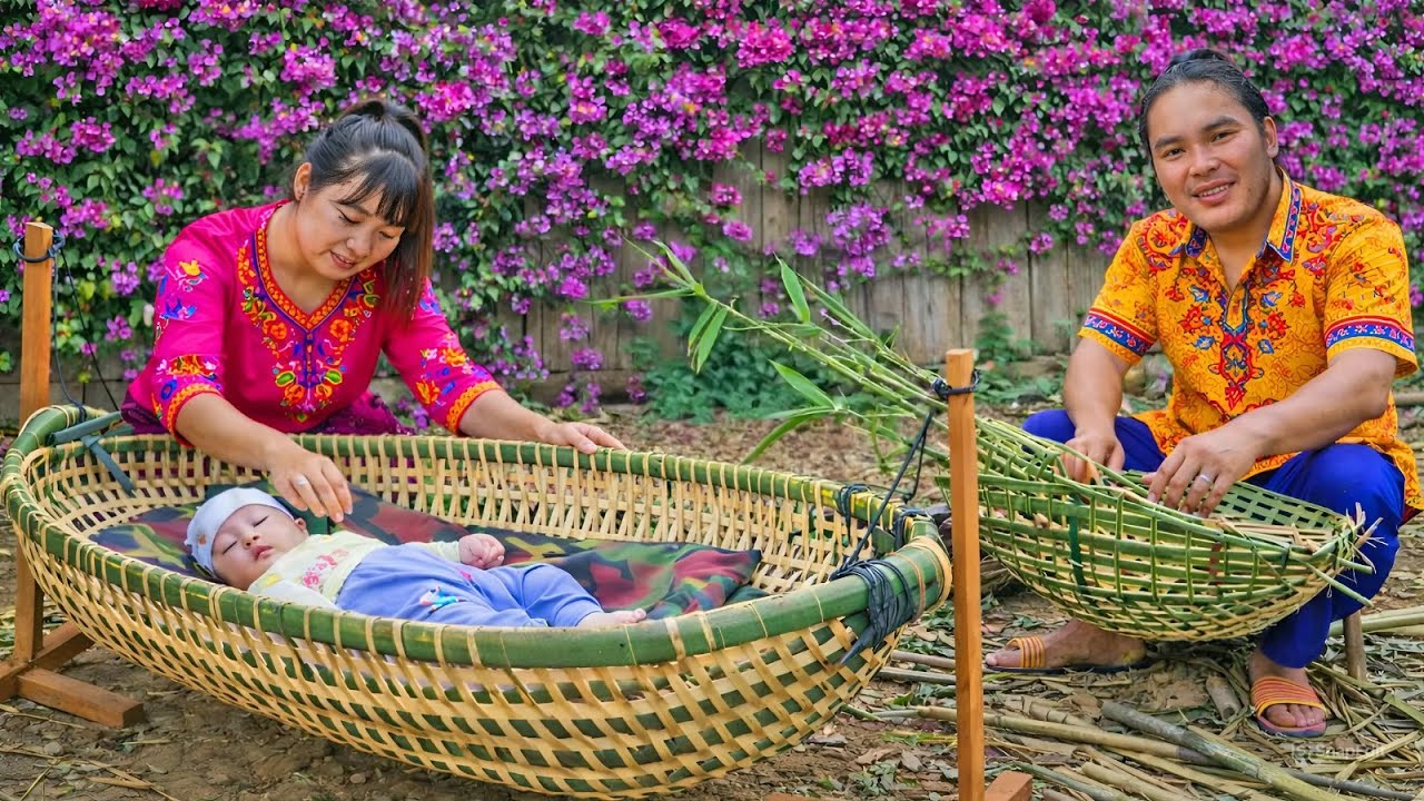 How to Make a Bamboo Hammock for My Son to Use Every Day - Peaceful Farm Life | SURVIVAL ALONE